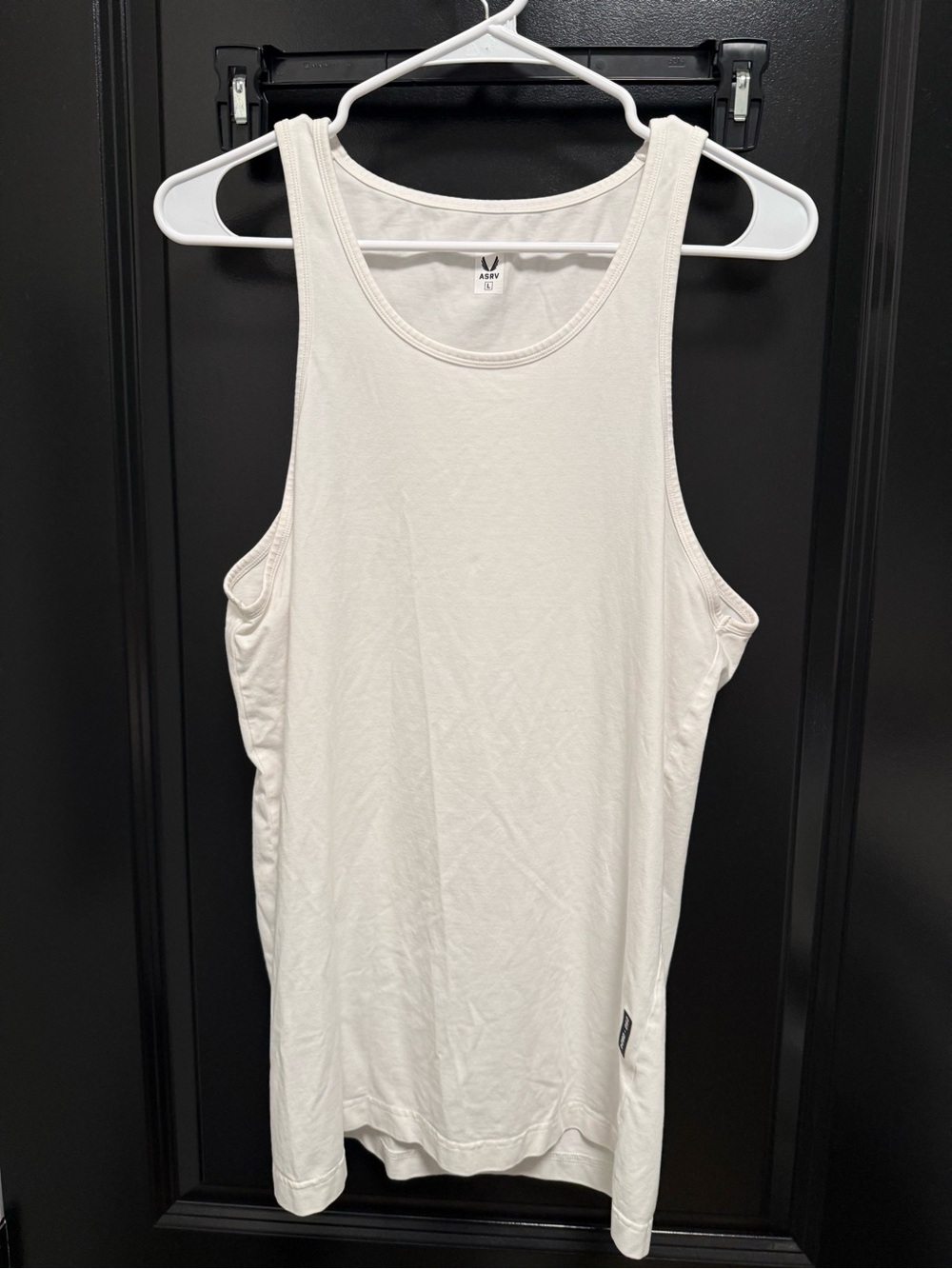 ASRV White Ribbed Tank Top - Athletic Style